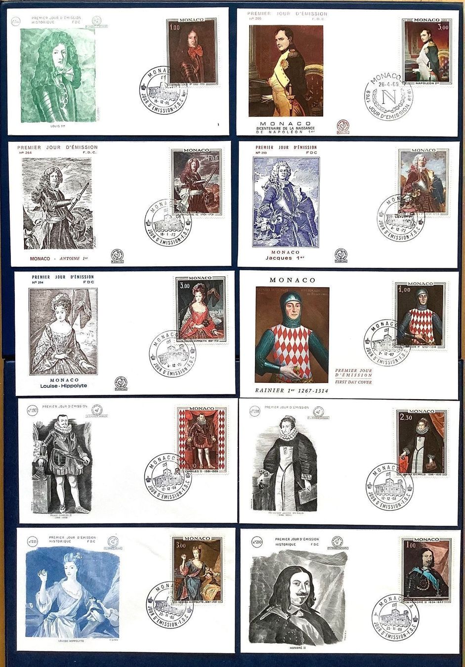 Tous les timbres: Monaco FDC - Gemälde - Persönlichkeiten – D'occasion à Liestal par Pep3