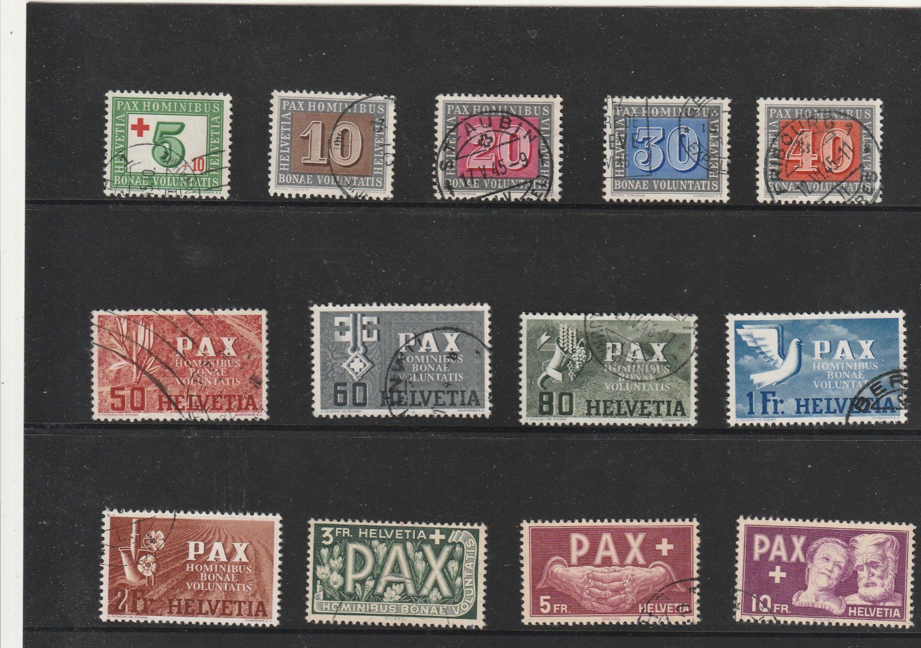 Alle Briefmarken: Pax Satz 1945 – Gebraucht aus Rorschacherberg von fratovi2