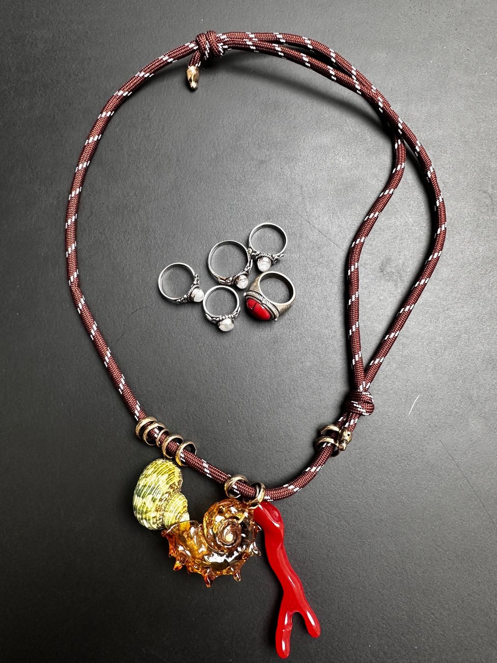 Zara Catenine: Modeschmuck Set / ZARA Halskette / Ringe / Boho-Style – Usato da Haldenstein venduto da enie123 1