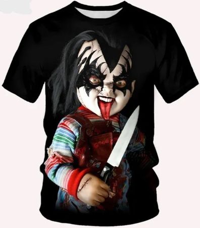 😱 Gruseliges 3D "CHUCKY" Shirt in 2XL! 🔪💫