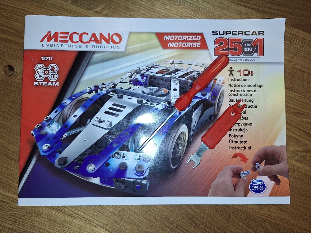 Meccano - 25-in-1 Super Car - Rood - S.T.E.A.M.-bouwpakket - 347 onderdelen