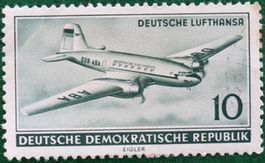 DDR Briefmarke, Deutsche Lufthansa, 10 Pfennig