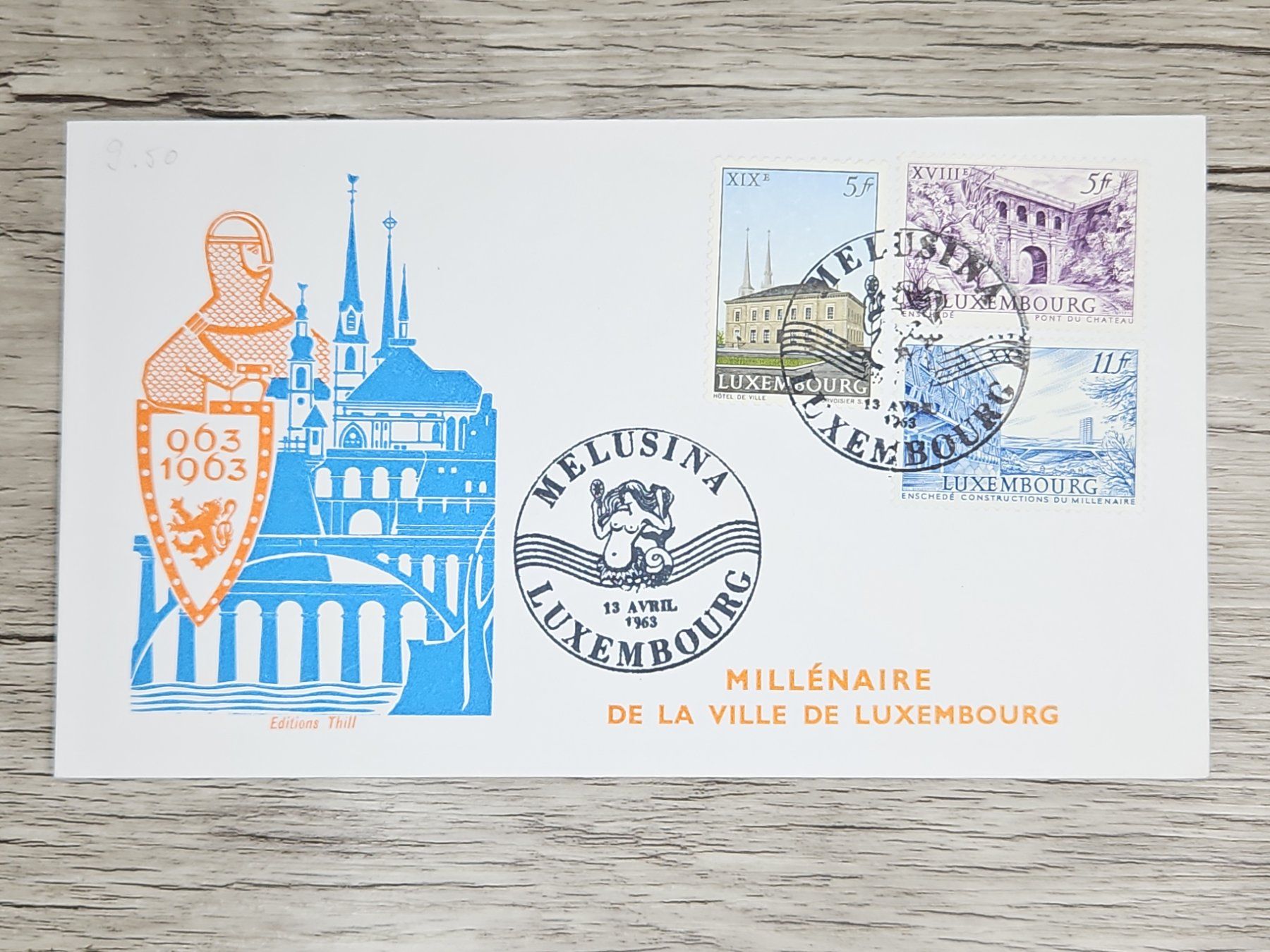 Tutti i francobolli: CL05 Enveloppe + Timbre Luxembourg 1963 – Usato da Cousset venduto da Patrick_Collections