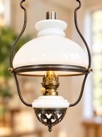 Antike Hängelampe Hängeleuchte Petroleum Lampe