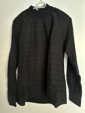 Damen Bluse schwarz mit Stehkragen gebraucht guter Zustand