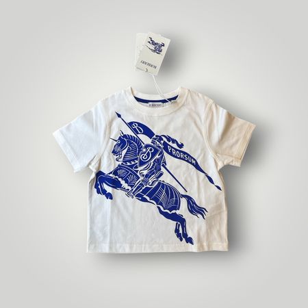 Burberry Kinder T-Shirt „Equestrian Knight“ – Weiß/Blau – 10
