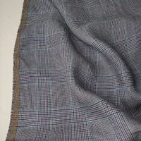 Ital. Designer Leinen Stoff gewoben 1.85x1.50m pied d poule