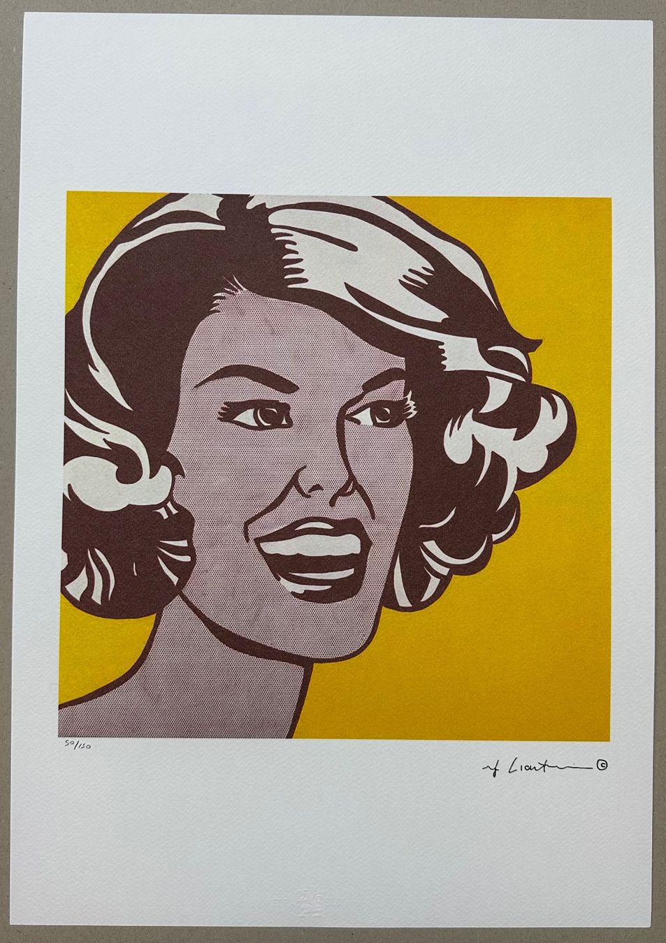Poster & Bilder: Roy Lichtenstein: Head, POP Art 50/150 – Neu (gemäss Beschreibung) aus Meilen von Smgdesign