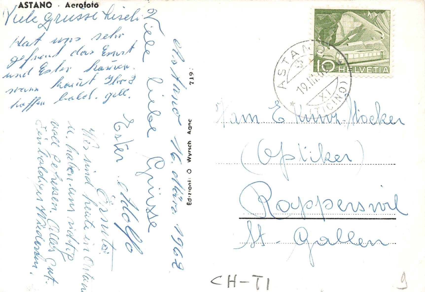 Cartoline postali: Astano aero foto – Usato da Biasca venduto da Blenio71 1