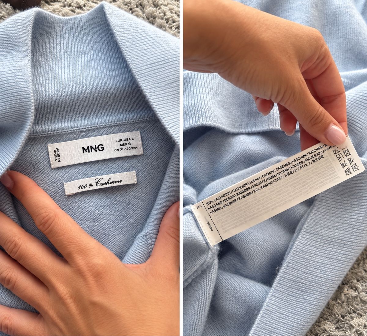 Mango Pullover & Sweatshirts: Damen Pullover MNG Kaschmir hellblau Groesse L – Neu (gemäss Beschreibung) aus Sattel von Zlata1 1