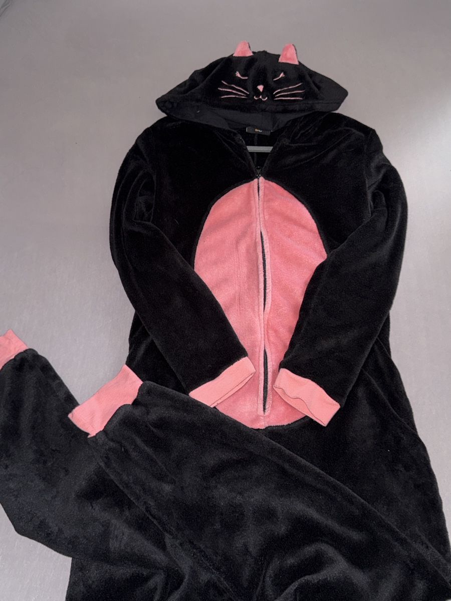 Negligees & Pigiami: Schwarz/Pink Katzen-Kuscheloverall – Nuovo (secondo la descrizione) da Schlieren venduto da kle_dis