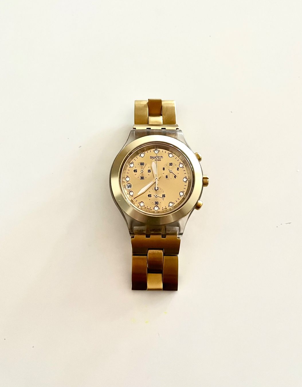 Swatch Orologi: Goldige Swatch Irony diaphane Chronigraph – Usato da Basel venduto da JJ.Elena 1