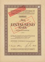 Spinnerei Atzenbach AG, Schopfheim (Baden) - 1922