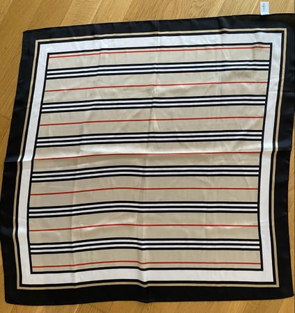 Neuer modischer Nulu Schal, Beige/Schwarz, 69x69cm