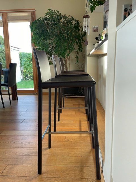 Lot de 4 chaises de bar MORA Noir | Leroy Merlin
