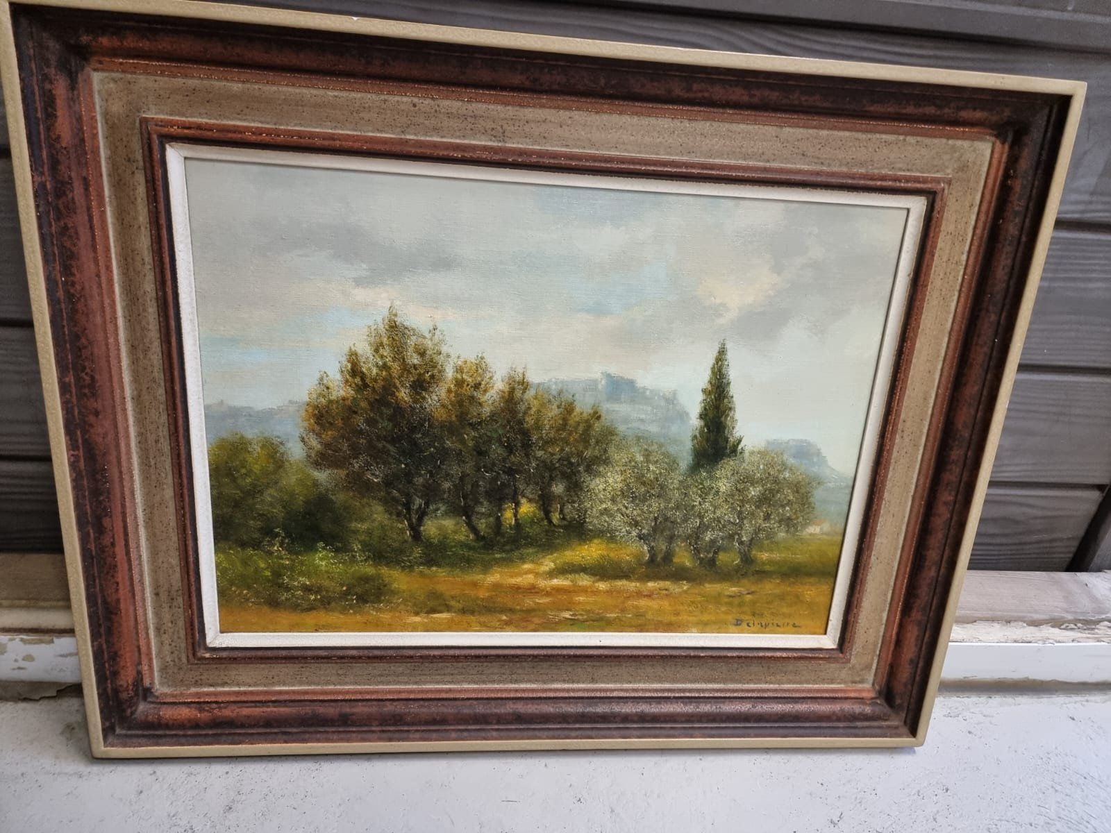 Dipinti: Ölgemälde "Landschaft mit Bäumen", signiert Delapierre – Usato da Olten venduto da Mezopotamya 2