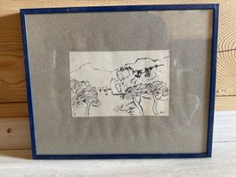 Superbe dessin à l’encre signé D.C.