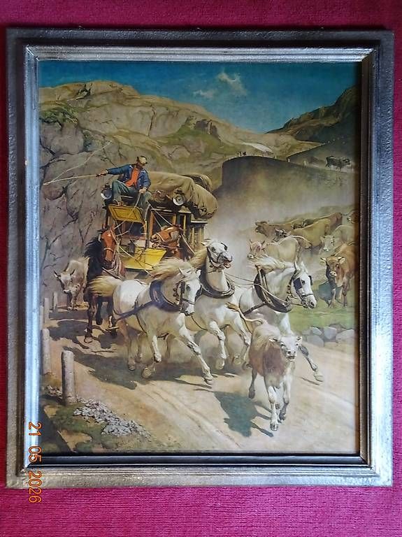 Foto & Immagini: REPRODRUCK-Gemälde / St.Gotthardpost v. Johann Rudolf Koller – Usato da Buchs SG venduto da Aominchric