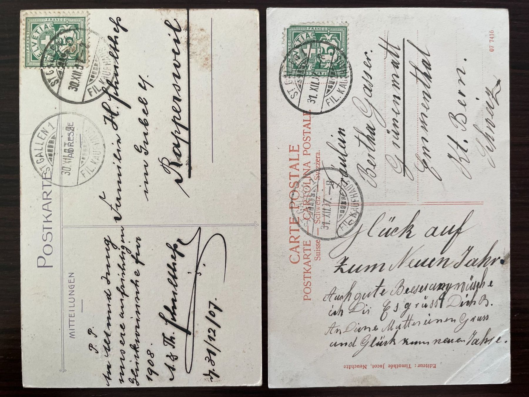 Cartoline postali: ST. GALLEN 9 SPEZIELLE Ansichtskarten, Jugendstil – Usato da Wald ZH venduto da TLILEF 8
