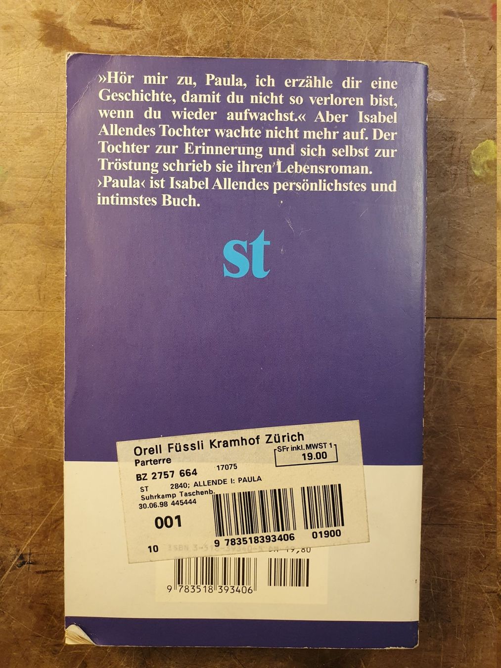 Libri: Paula - Isabel Allende – Usato da Zürich venduto da loosebone 5