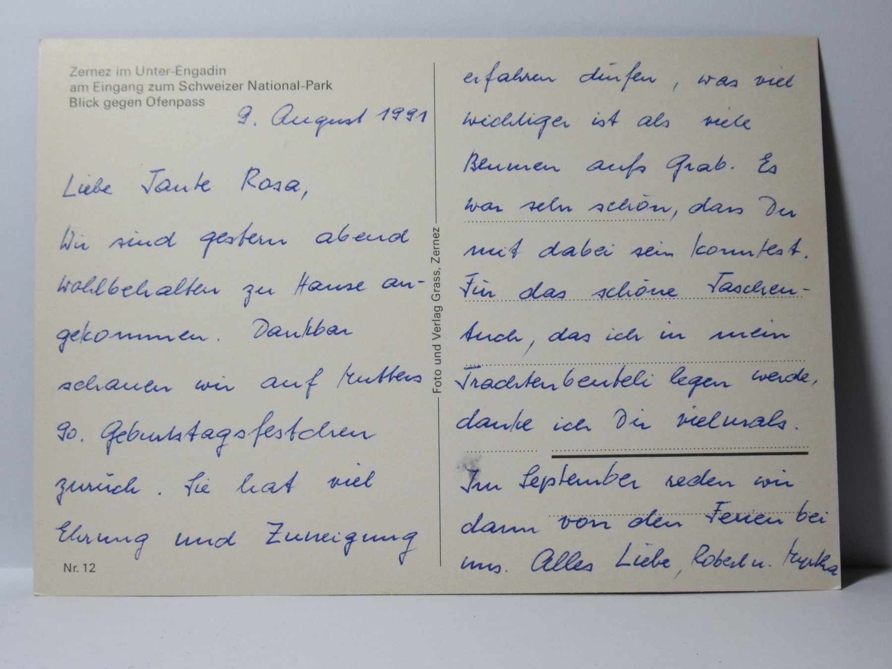 Cartes postales: Zernez , Kirche 1991 – D'occasion à Grenchen par Bluemchen1900 2
