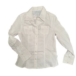 Y2K VINTAGE WHITE SOFT SPRING BLOUSE S M