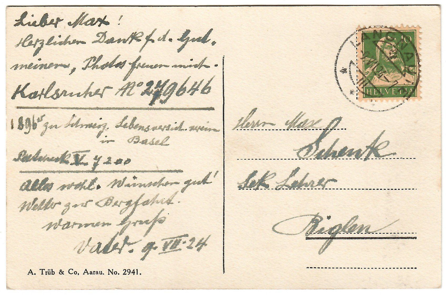 Cartoline postali: Ansichtskarte Buochs,  Badehaus Hotel Krone – Usato da Kerns venduto da etma3 1