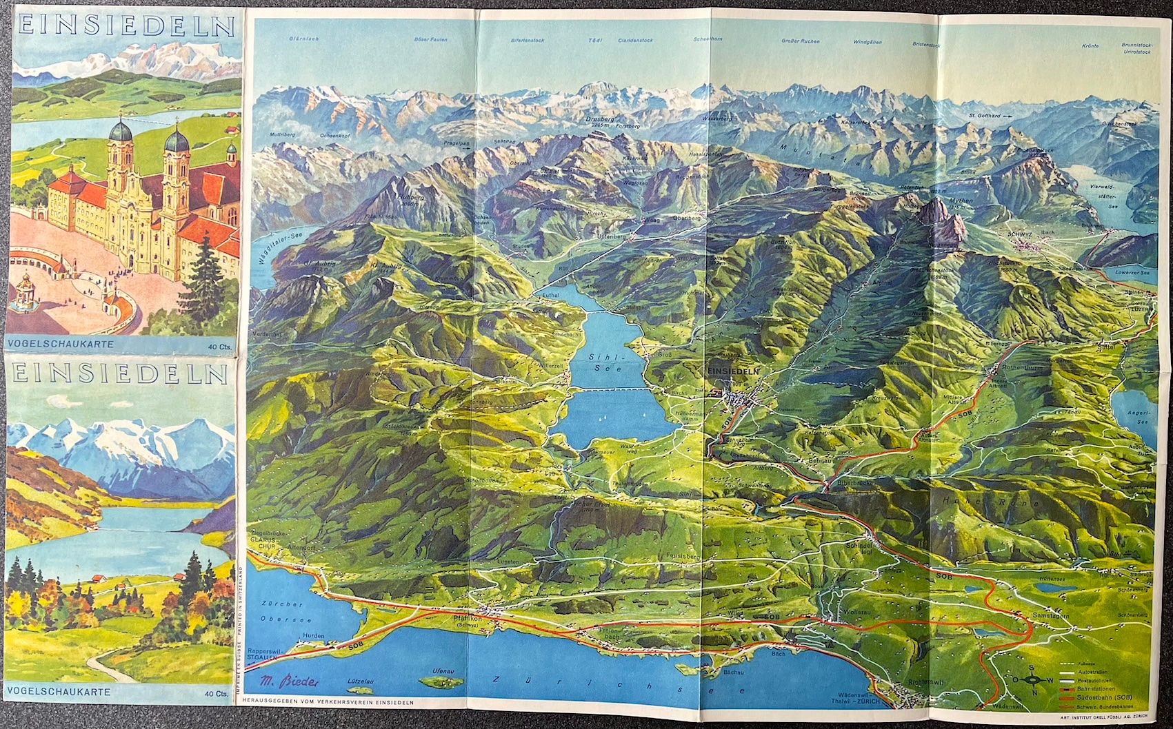 Cartine & Atlanti: Vogelschaukarte Einsiedeln – Usato da Burgdorf venduto da Bsb7 1