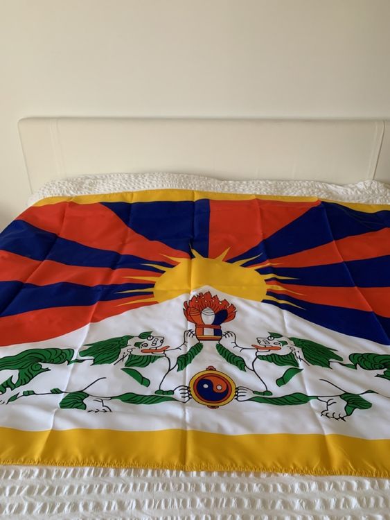 U24 Tibet Flagge - Premium Qualität 150x250 Cm Mit Hissvorrichtung