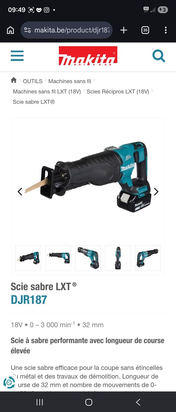Makita Tutte le macchine: Machien makita occasion – Usato da Vugelles-La Mothe venduto da koz_q5v9 6