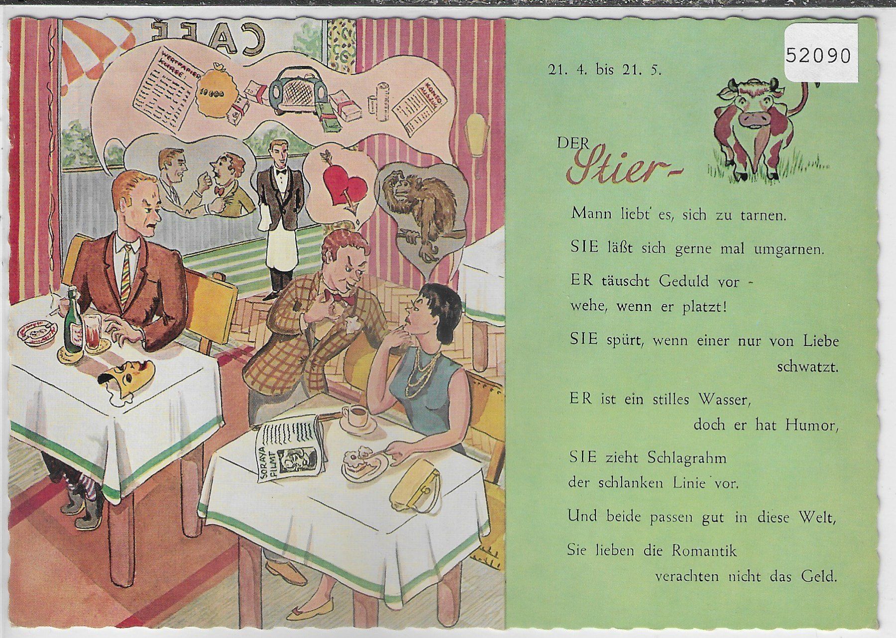 Cartoline postali: Humor - Horoskop - Stier – Usato da Ettingen venduto da Kartenplanet