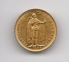 (1909) Ungarn, stehender Kaiser, 10 Kronen, 1909, stgl