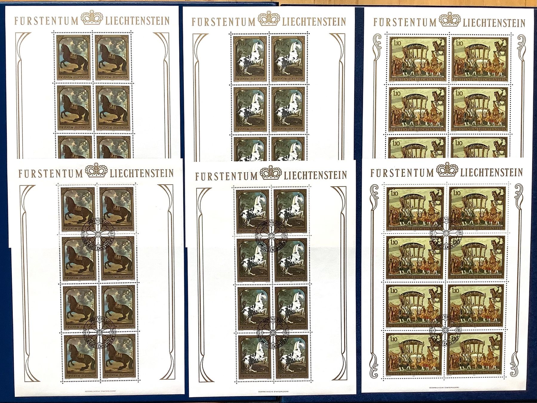 Tutti i francobolli: 1978 Liechtenstein Gemälde  - Bogen Satz Postfrisch + ET – Nuovo (secondo la descrizione) da Liestal venduto da Pep3