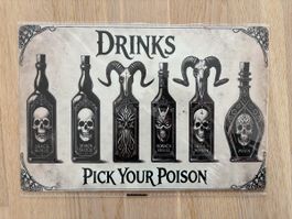 Deko Bild "Drinks, Pick Your Poison" Neu!🎃💀