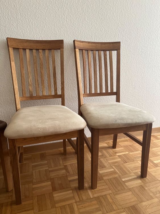 2 Esszimmerstühle JYSK Hage beige Stoff/Eiche Kaufen auf Ricardo