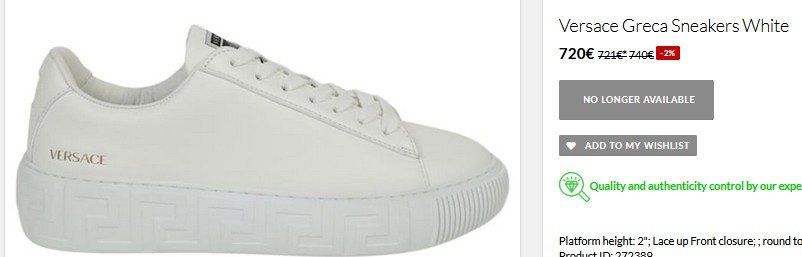 Versace Scarpe da uomo: Versace Sneakers  .40 – Usato da Collonges venduto da Allegree 2