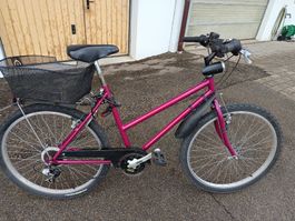 Fahrrad pink Korb Shimano Altus gebraucht 26 Zoll