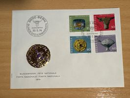 CH Briefmarken-Brief Bundesfeier 1974, Ersttagsbrief Bern