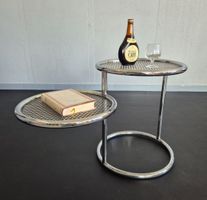 2-FACH SCHWENKBARER COFFE-TABLE//BEISTELLTISCH VERCHROMT