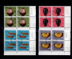 1 Satz Viererblöcke  Schweiz mit Erstagsstempel 1973