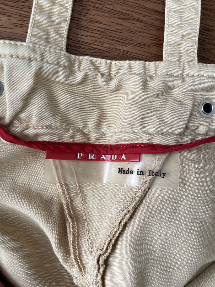 Prada Pantaloni: Prada - Hose beige vintage Grösse 42 – Usato da Zürich venduto da Rollladen 3