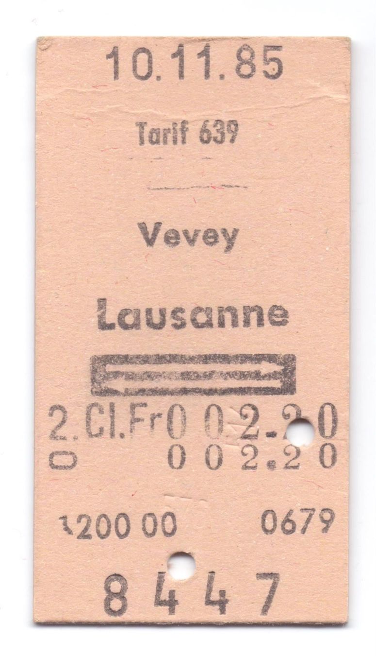 Biglietti: Billette Vevey - Lausanne – Usato da Langenthal venduto da Sammlungs_aus