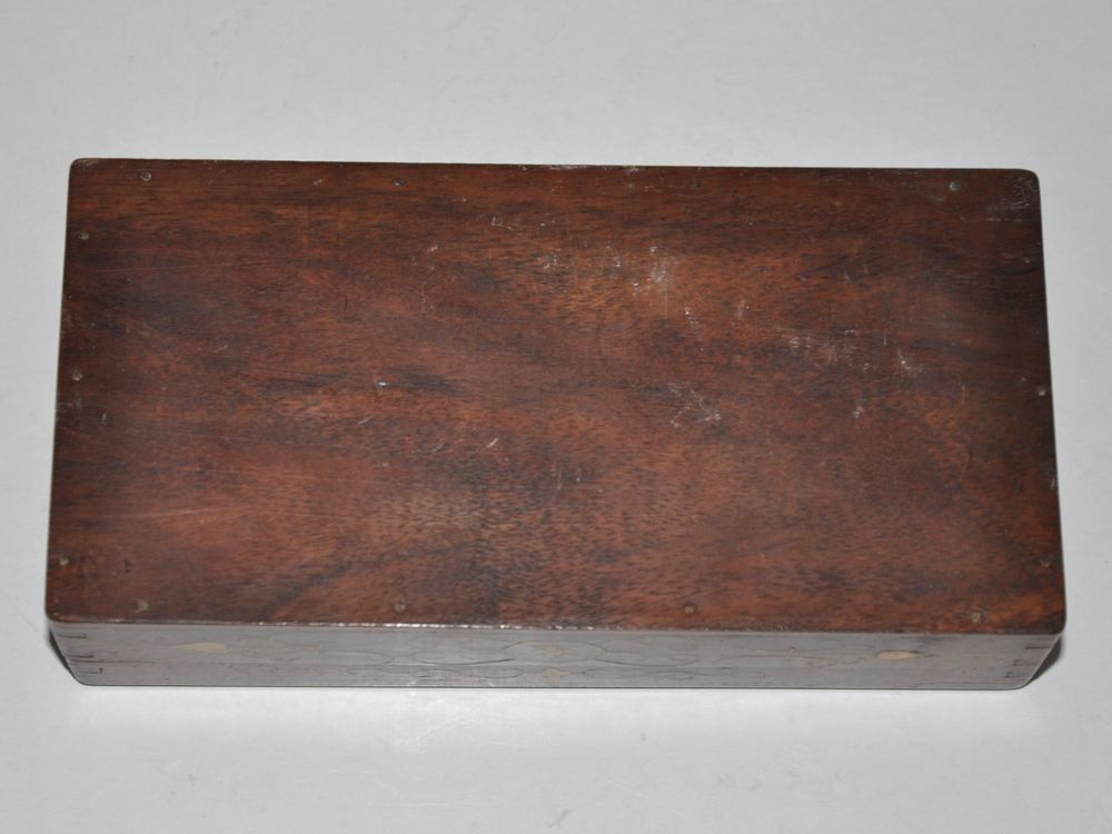 LivuX Antike Holz-Spardose Mit Messing-Verzierungen | 10x7x7 Cm | Rustikale Aufbewahrung Für Münzen & Kleinkram