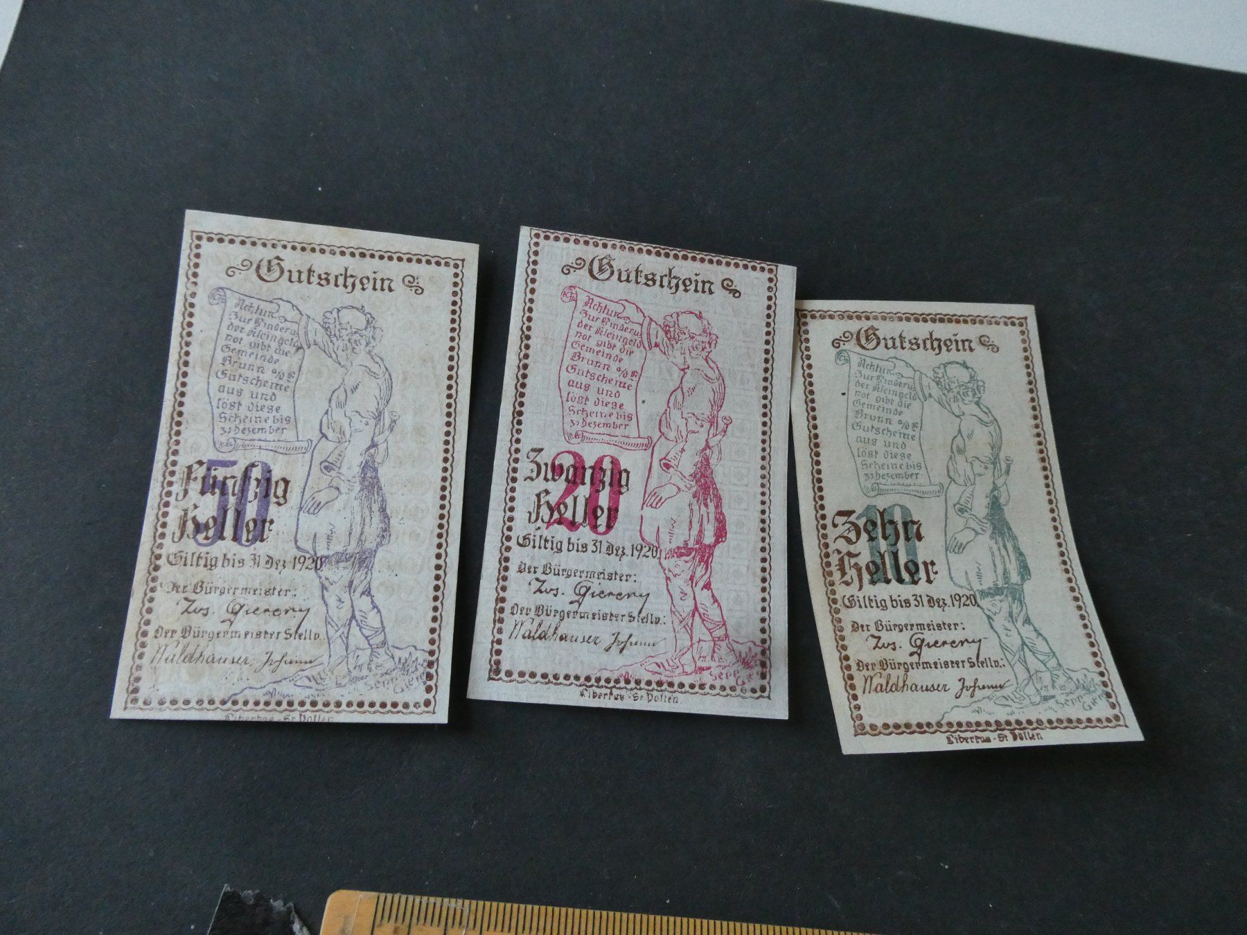 Banknoten: Oesterreich, Brunn  - Notgeldscheine – Gebraucht aus Hinterforst von Rohusri 1