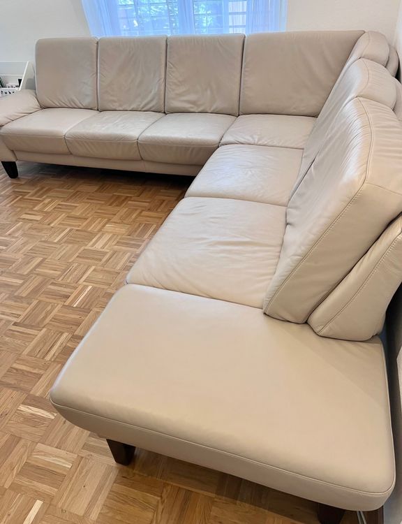 Ecksofa aus Leder Beige Kaufen auf Ricardo