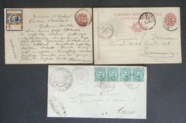 ITALIA: 6 invii postali degli anni 1886–1956