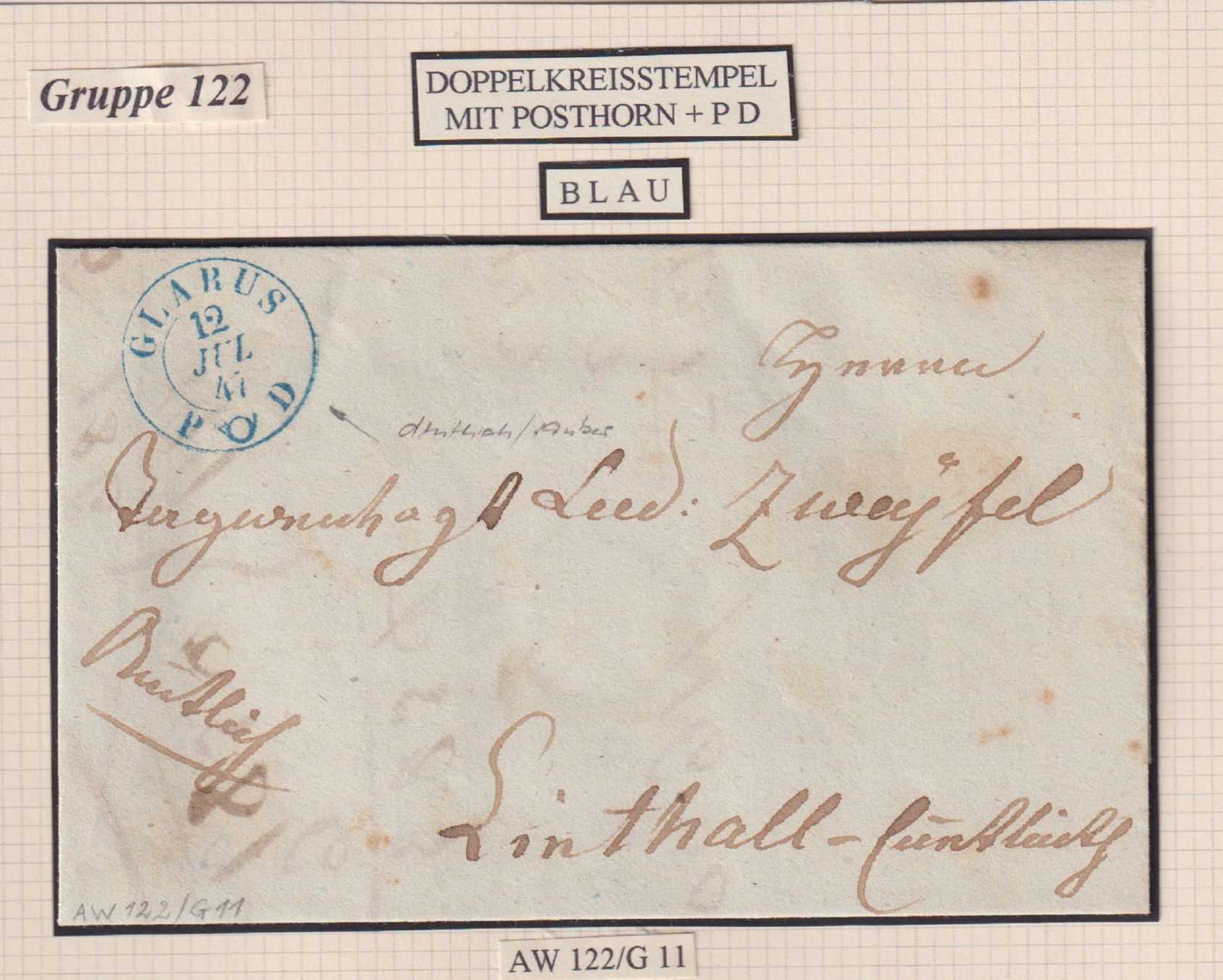 Tutti i francobolli: GLARUS in Blau ! Doppelkreisstempel !! – Usato da Bibern SH venduto da Heinibuehrer