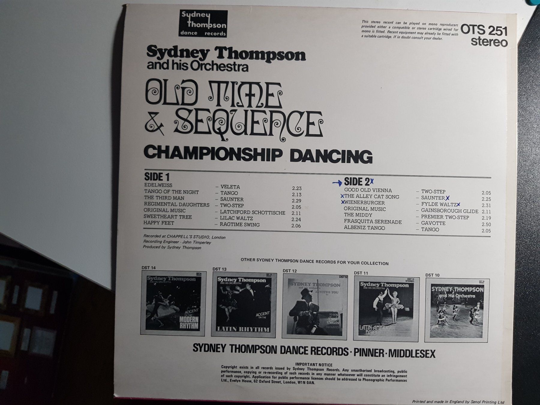 Schallplatten: LP Sydney Thompson Orchestra1975  - OTS 251 – Gebraucht aus Walterswil BE von Lonitti 2