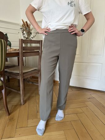 Mango Olive Green Work Trousers