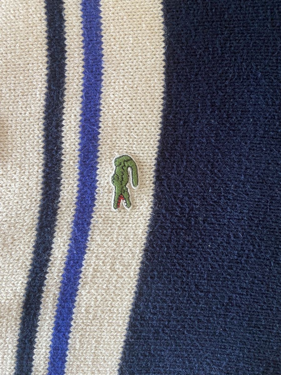 Lacoste Maglioni & Felpe: Lacoste Wollpullover gestreift blau weiss Grösse M/L – Usato da Chur venduto da gaudi201 3